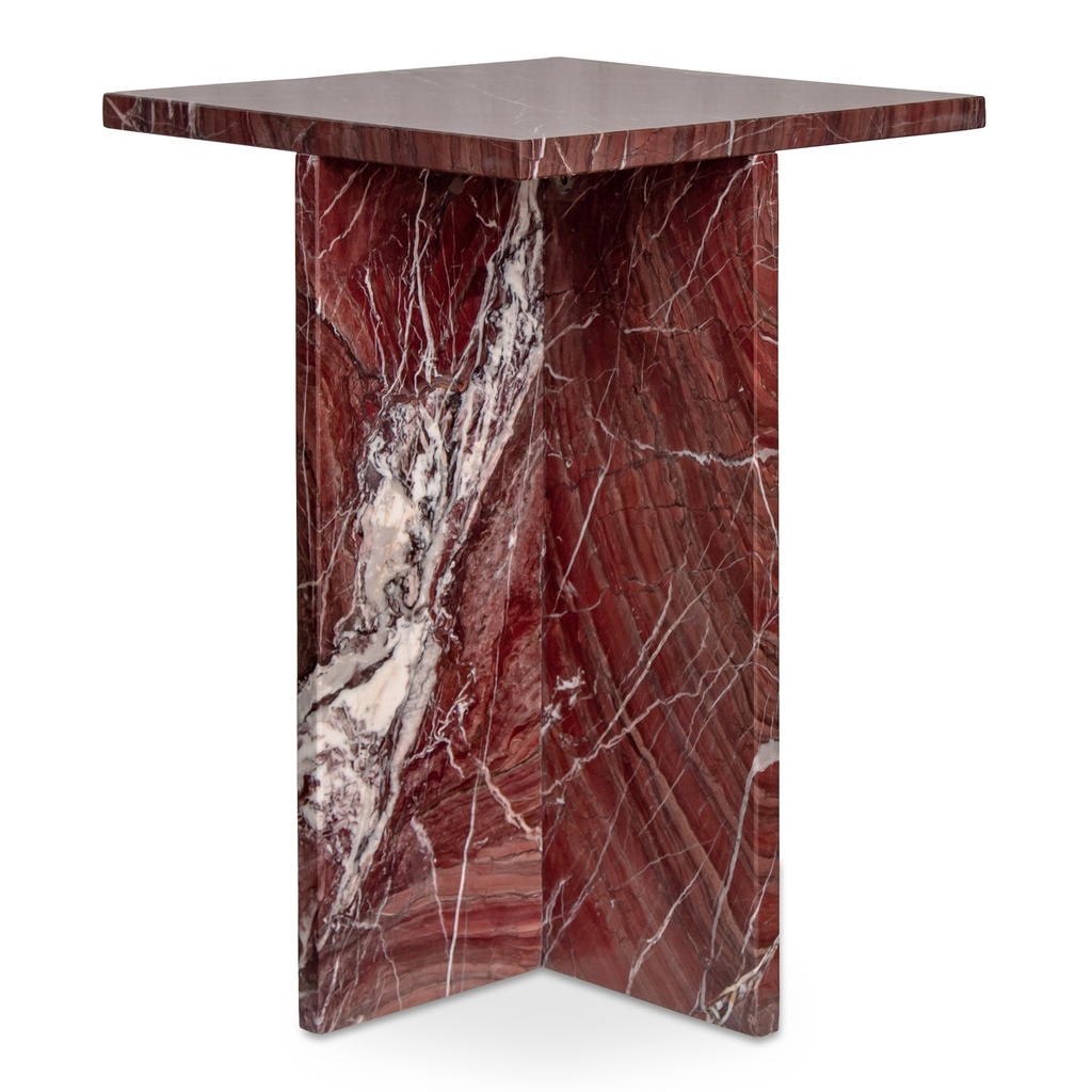Blair Accent Table Rosso Levanto Marble - 2