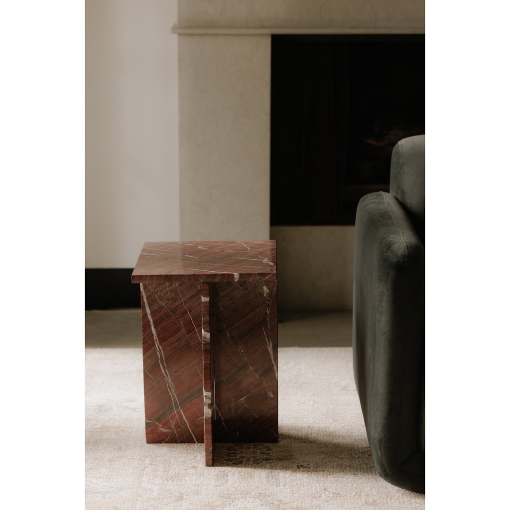 Blair Accent Table Rosso Levanto Marble - 6