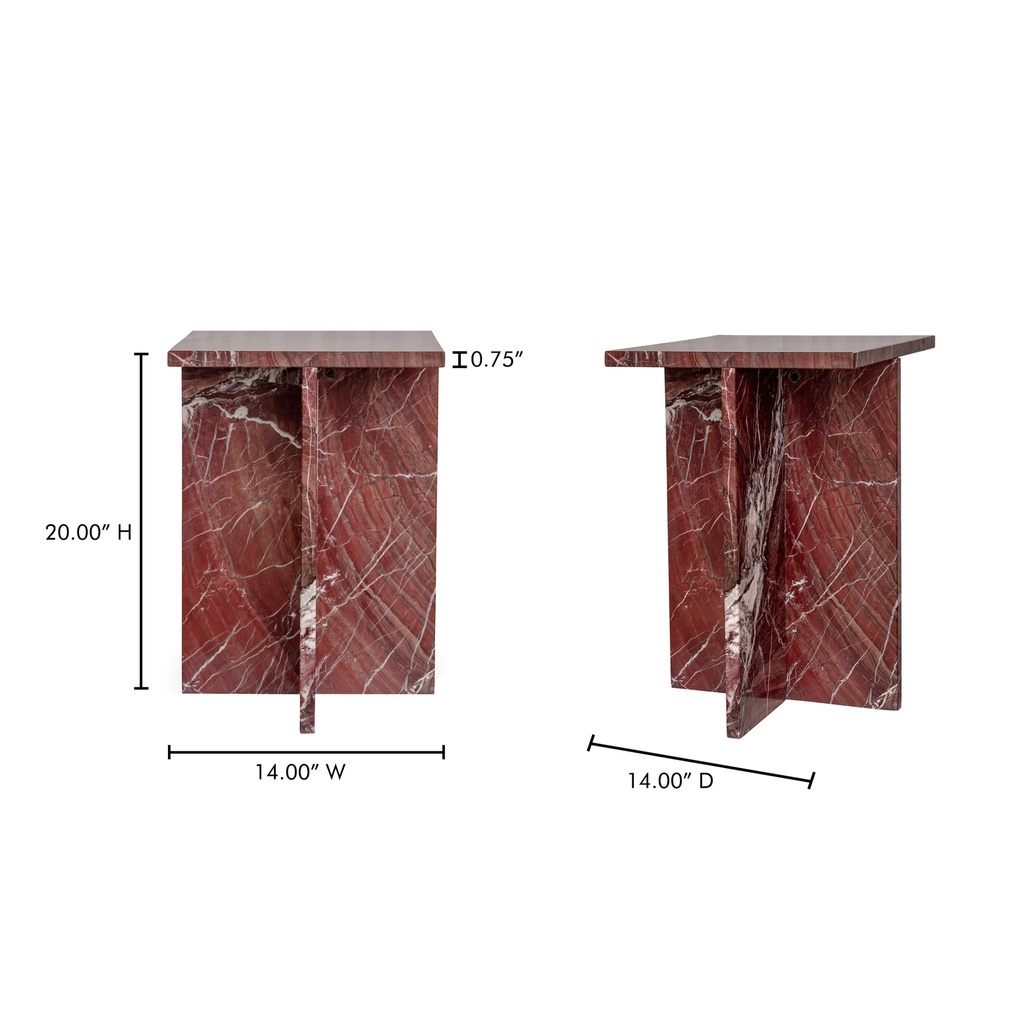 Blair Accent Table Rosso Levanto Marble - 7
