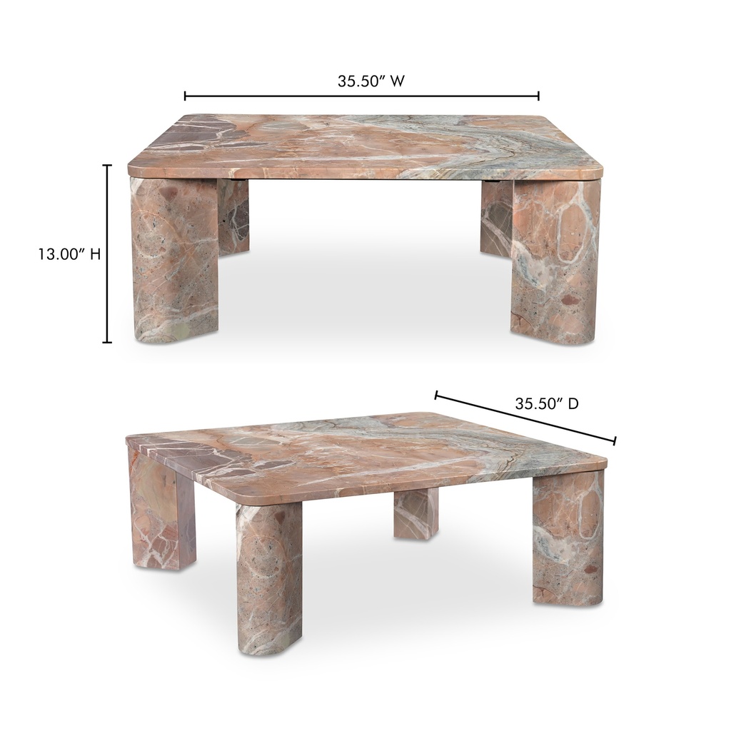 Segment Coffee Table Orange Levante Marble - 11