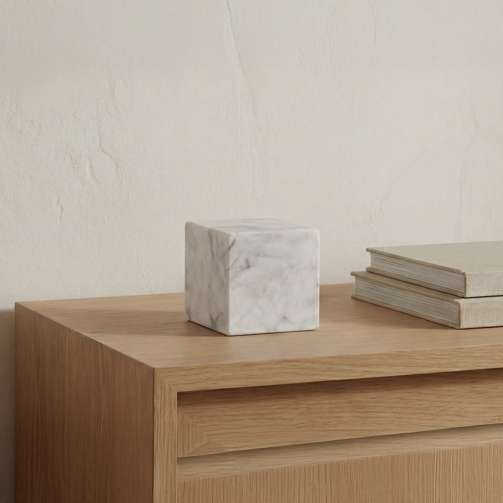 Cora Cube Tabletop Accent Banswara Purple White Marble - 6