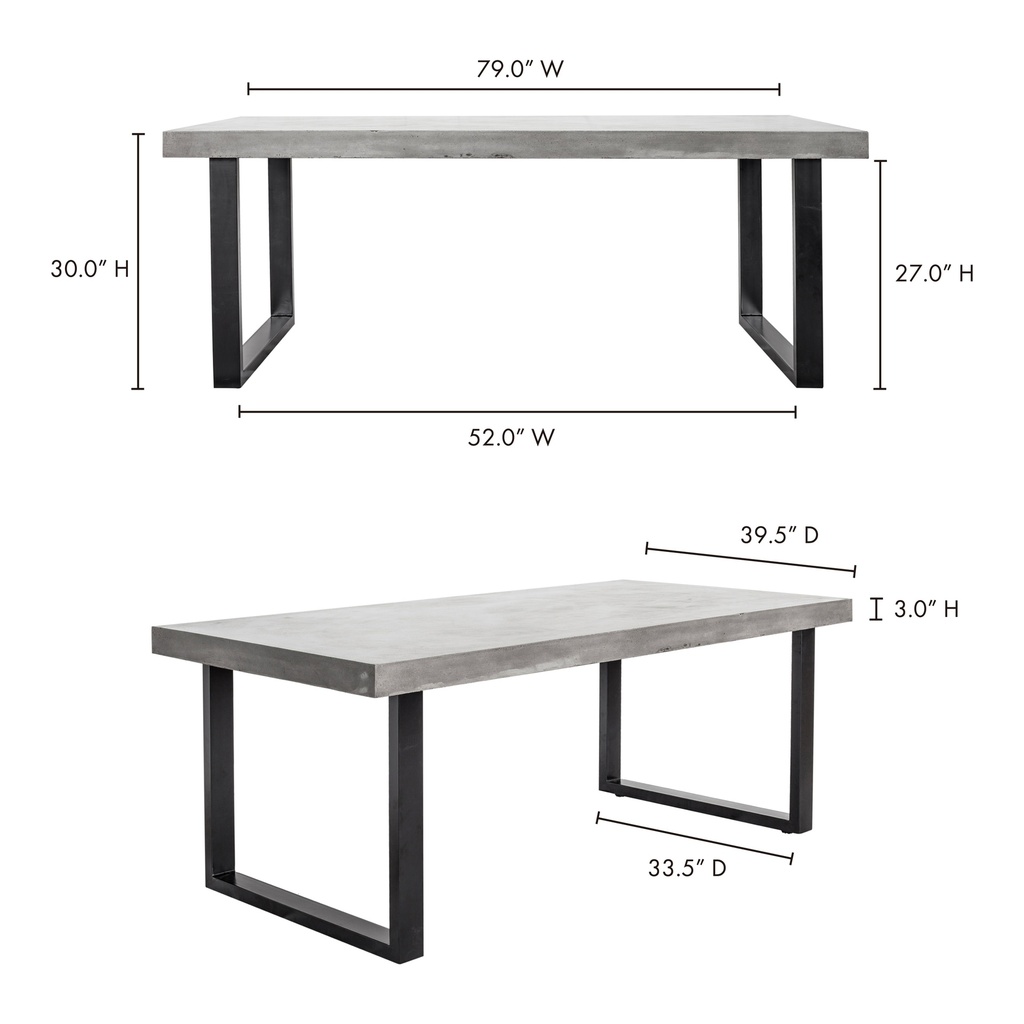 Jedrik Outdoor Dining Table Large Grey - 6