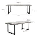 Jedrik Outdoor Dining Table Large Grey - 6