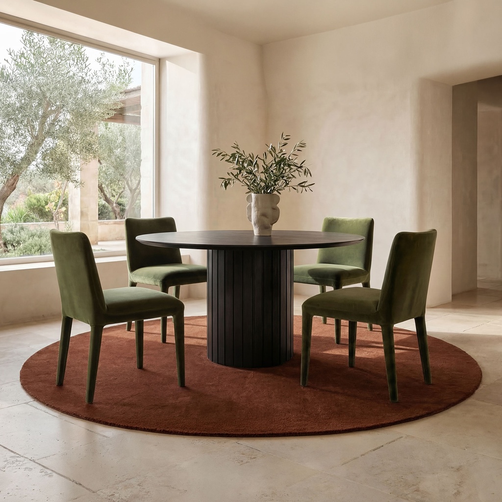 Povera Round Dining Table Black - 4