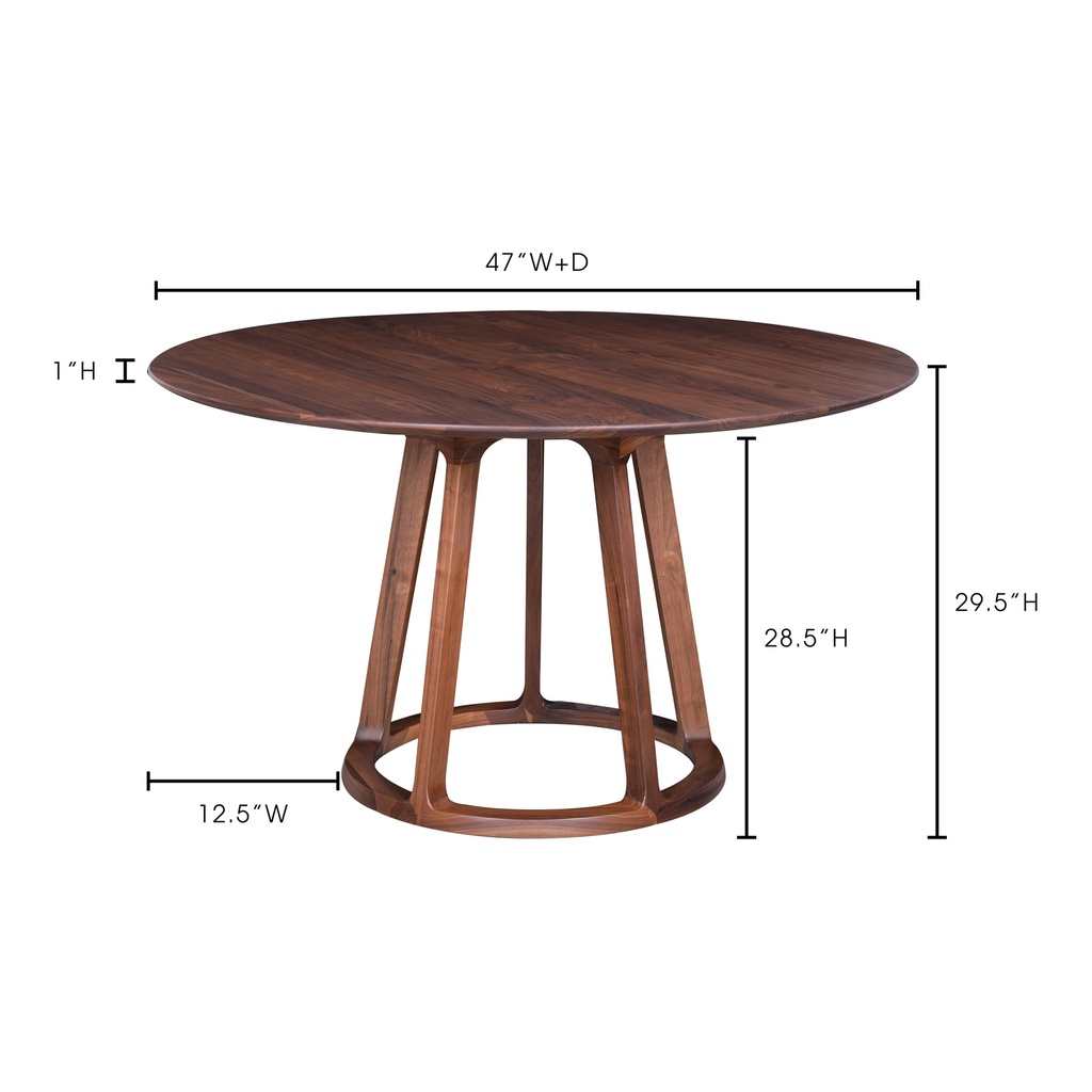 Aldo Round Dining Table Walnut - 4