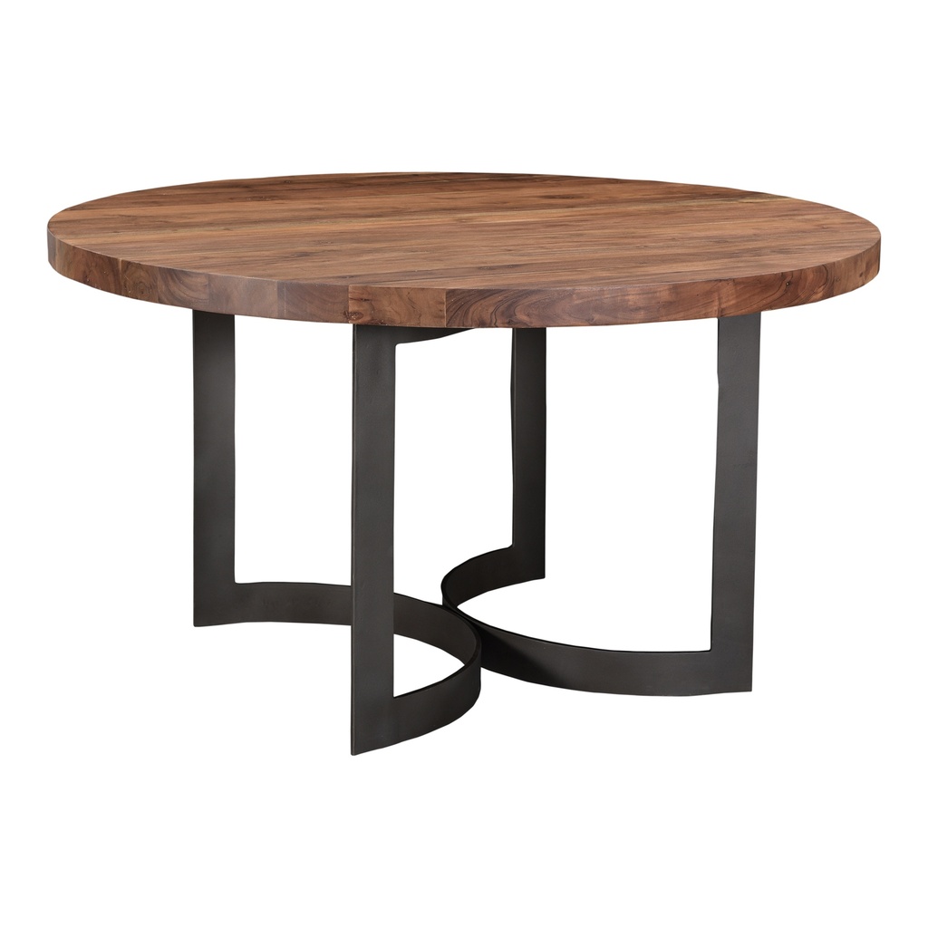 Bent Round Dining Table 54In Brown - 3