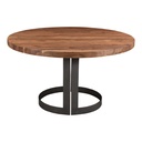 Bent Round Dining Table 54In Brown - 5