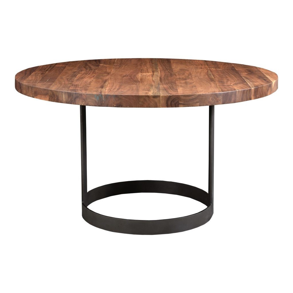 Bent Round Dining Table 54In Brown - 7