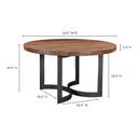 Bent Round Dining Table 54In Brown - 15