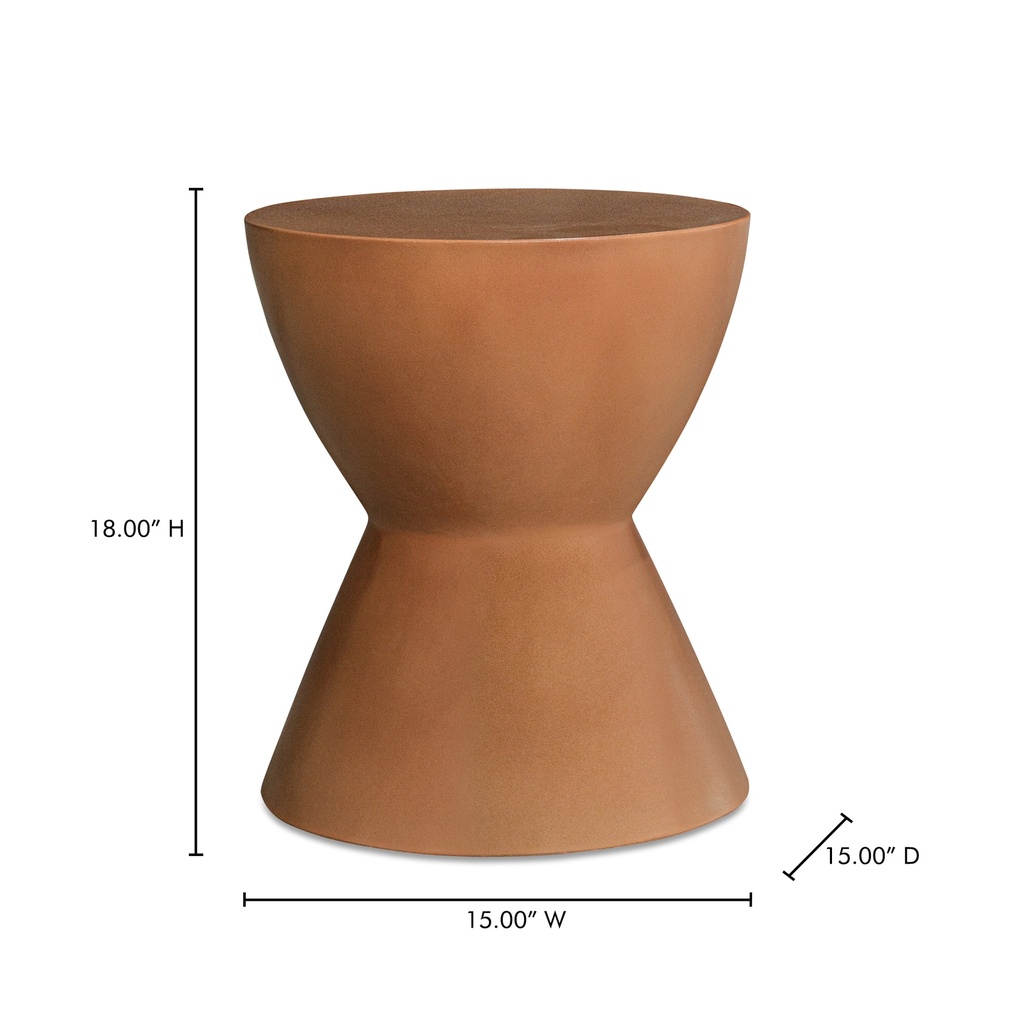 Hourglass Outdoor Stool Terracotta - 5
