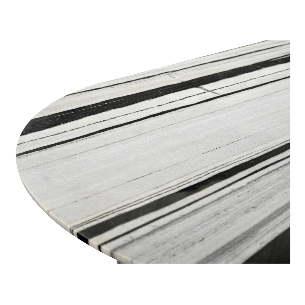 Celia Oval Dining Table Panda Marble - 5