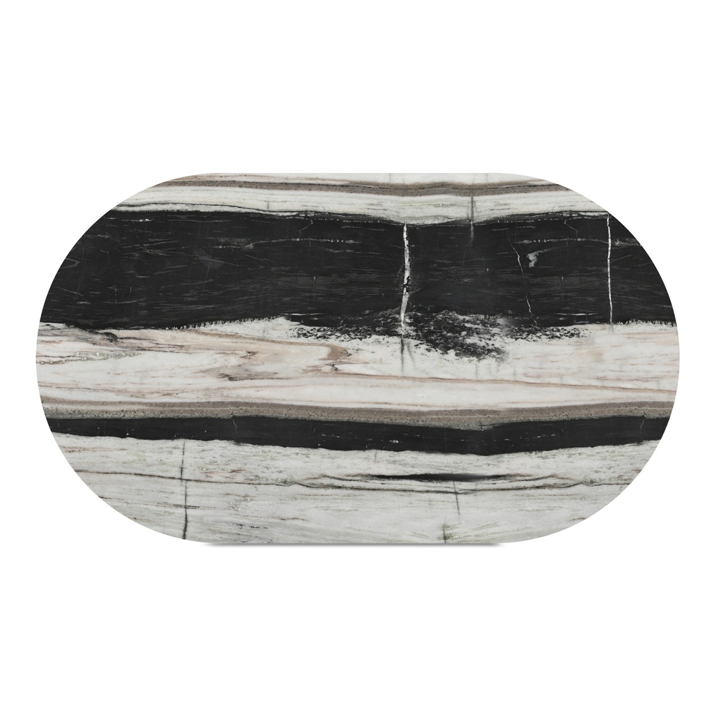 Celia Oval Dining Table Panda Marble - 7