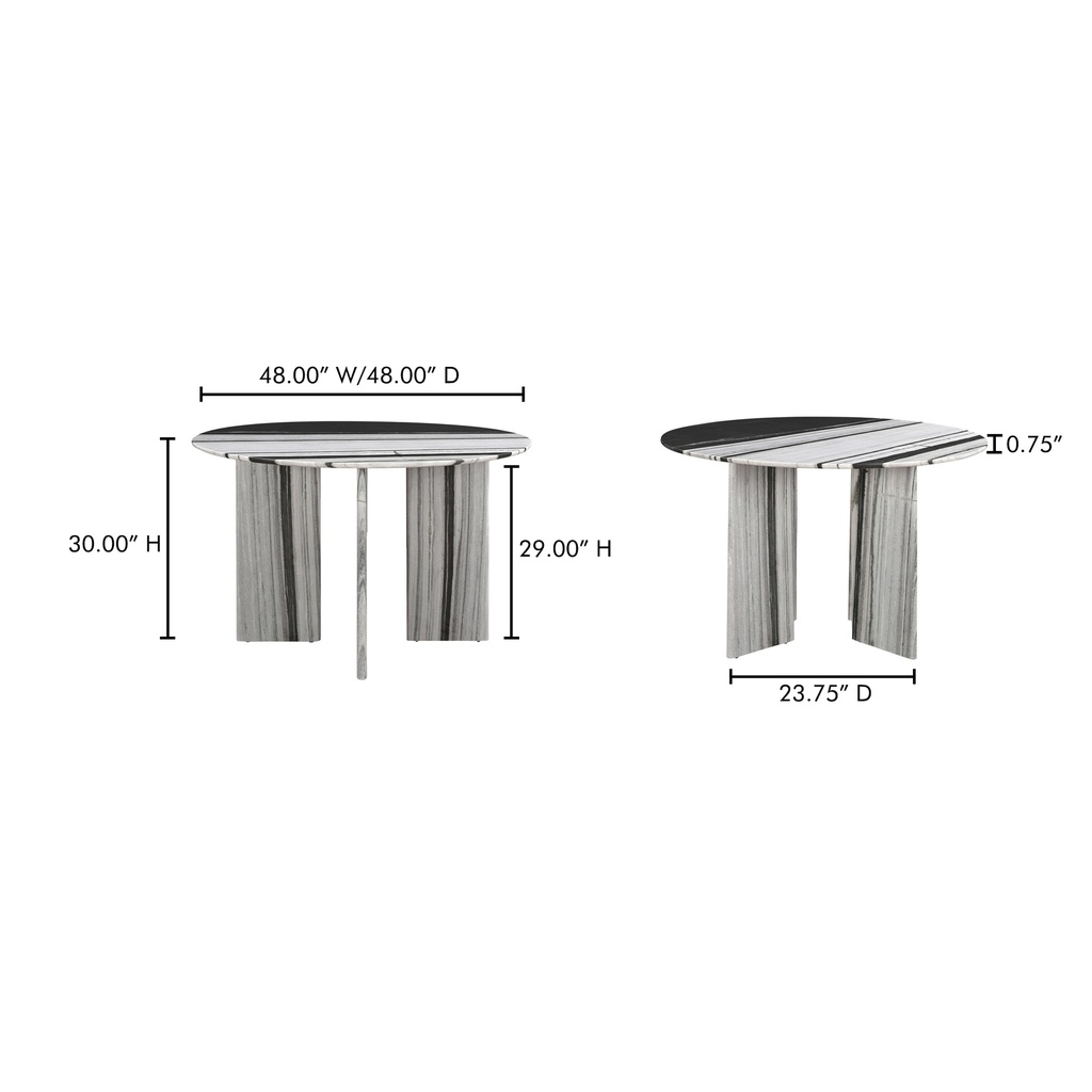 Celia Round Dining Table Panda Marble - 8