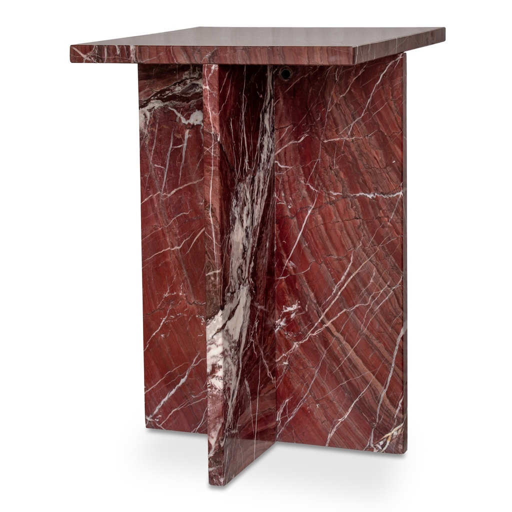 Blair Accent Table Rosso Levanto Marble - 1