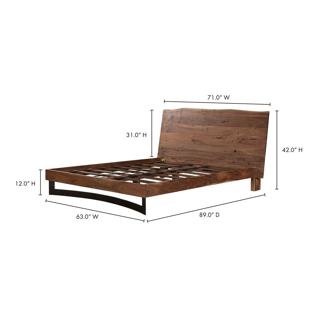 Bent Queen Size Bed Brown - 8