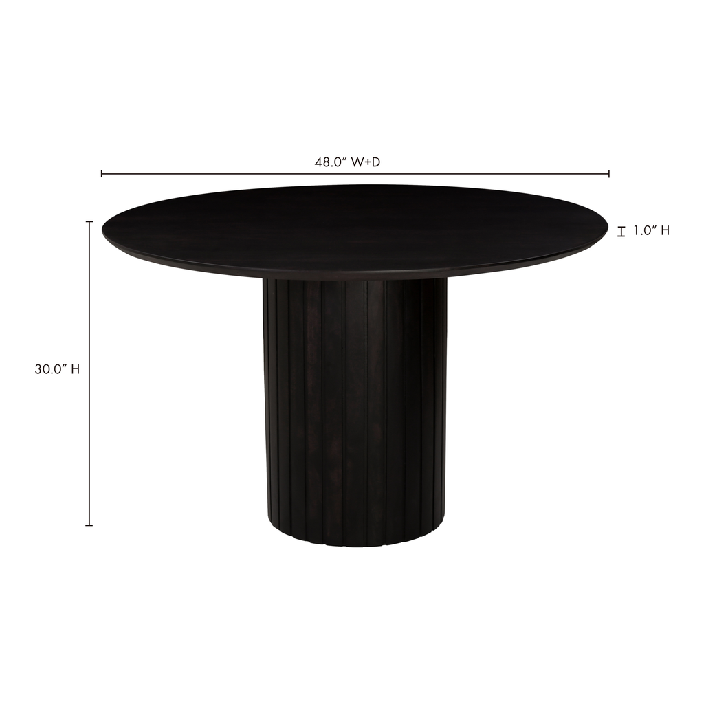 Povera Round Dining Table Black - 6