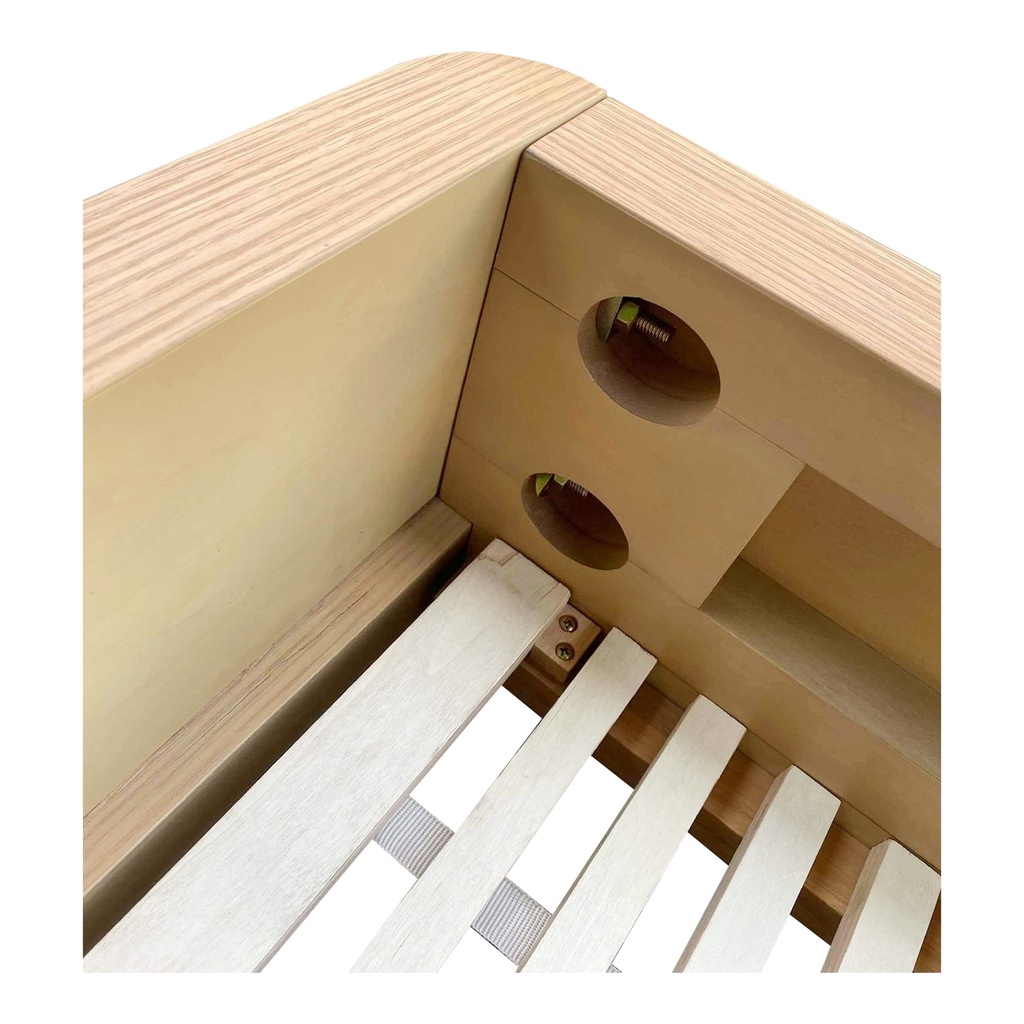 Round Off Queen Bed Light Oak Brown - 5