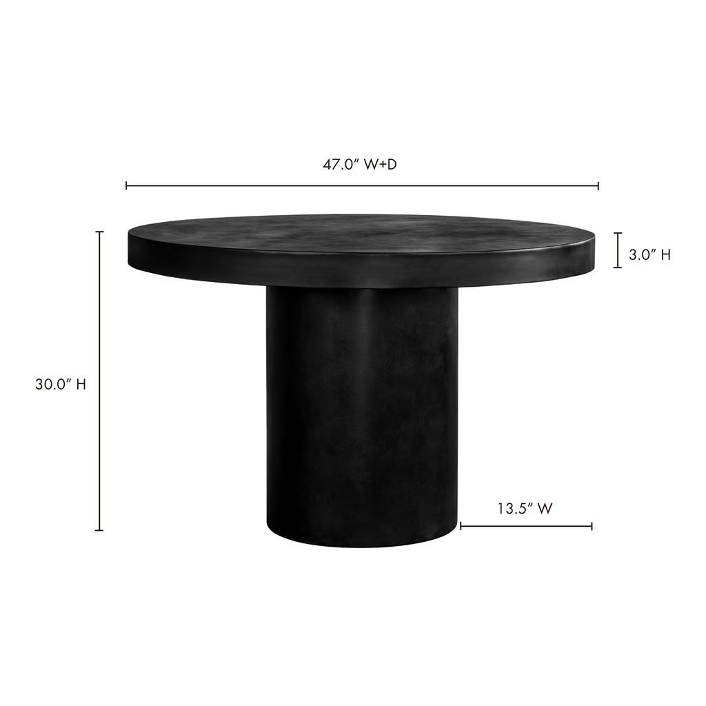 Cassius Round Outdoor Dining Table Black - 4