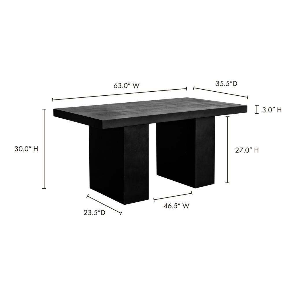 Aurelius 2 Outdoor Dining Table Black - 5