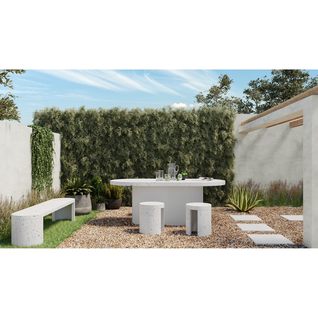 Lyon Outdoor Dining Table White Terrazzo - 6
