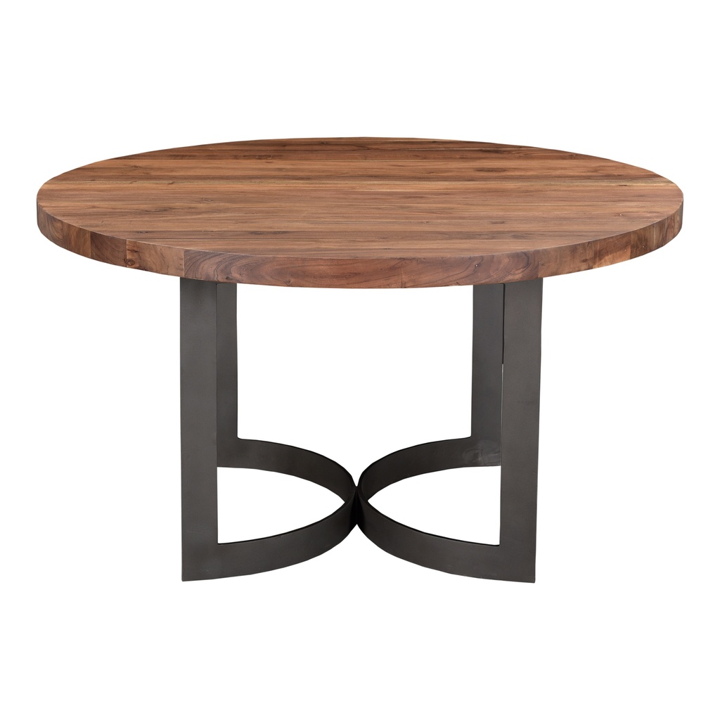 Bent Round Dining Table 54In Brown - 1