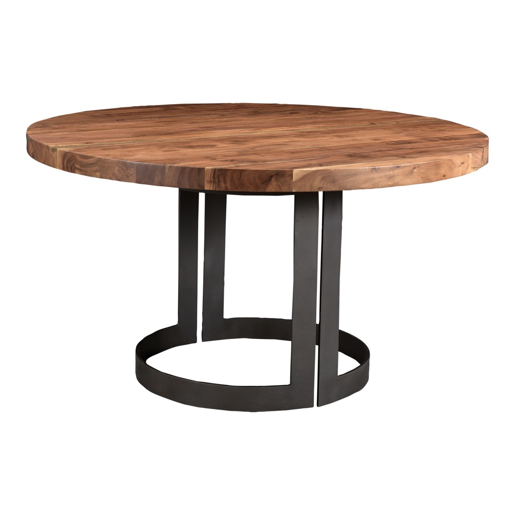 Bent Round Dining Table 54In Brown - 6