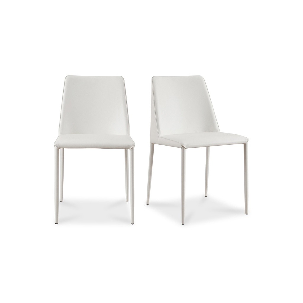 Nora Dining Chair White Vegan Leather - Set Of Two - 1