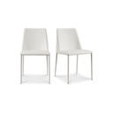 Nora Dining Chair White Vegan Leather - Set Of Two - 1