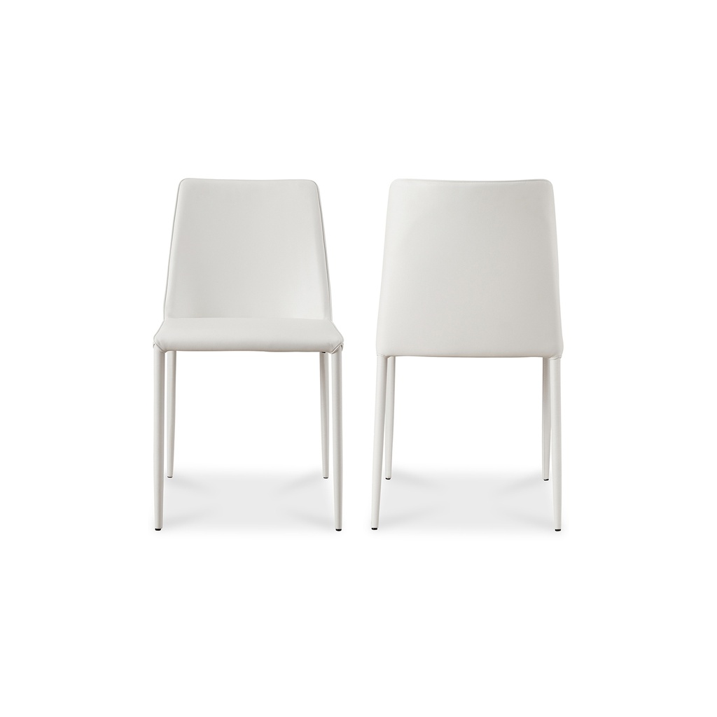Nora Dining Chair White Vegan Leather - Set Of Two - 2