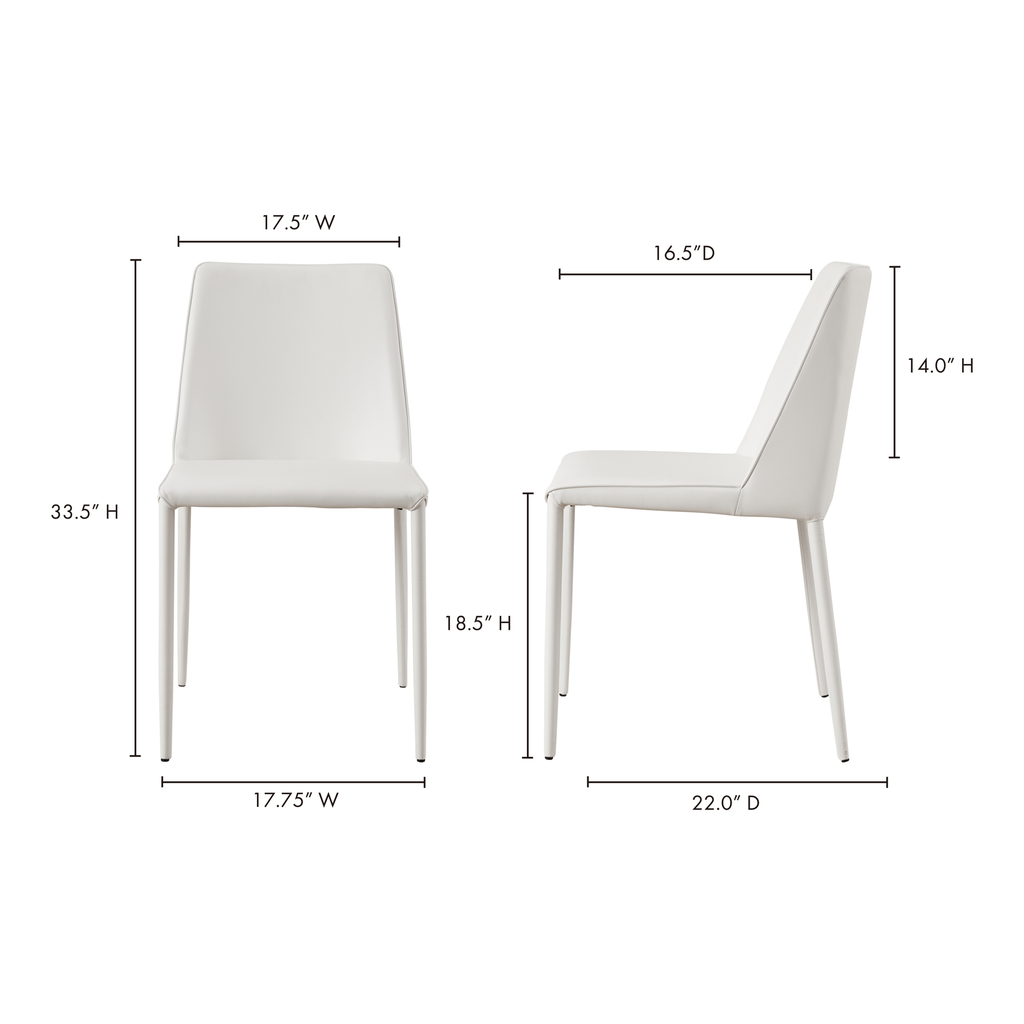 Nora Dining Chair White Vegan Leather - Set Of Two - 10