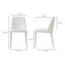 Nora Dining Chair White Vegan Leather - Set Of Two - 10