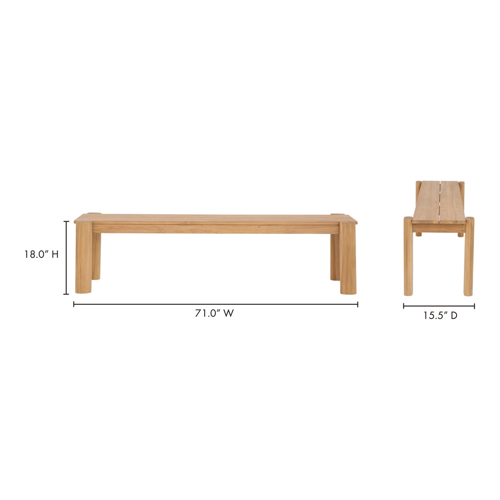 Tempo Outdoor Dining Bench Natural - 7