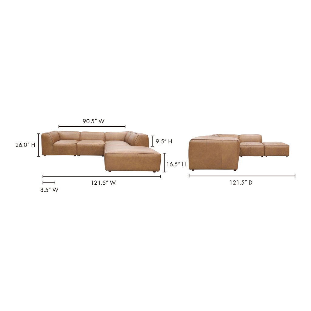 Form Dream Modular Sectional Sonoran Tan Leather - 8
