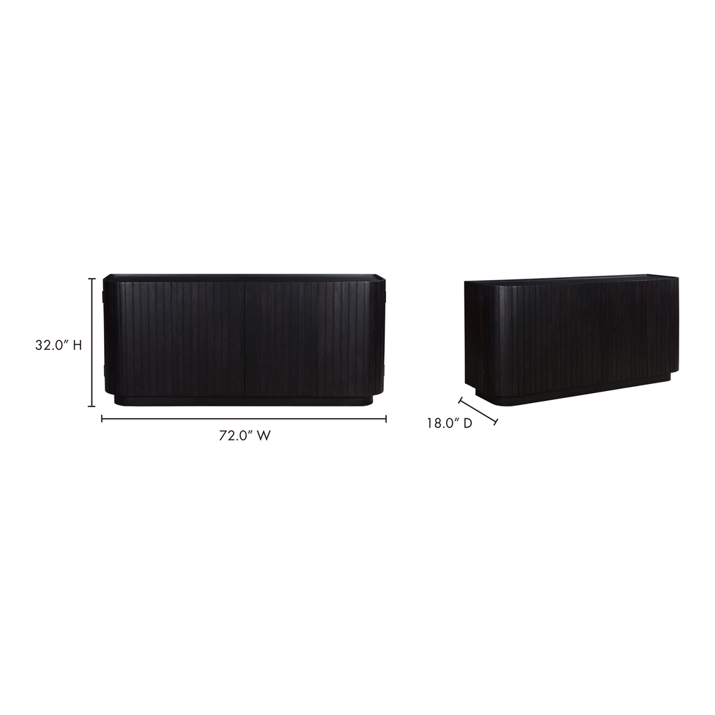 Povera 4 Door Sideboard Black - 8