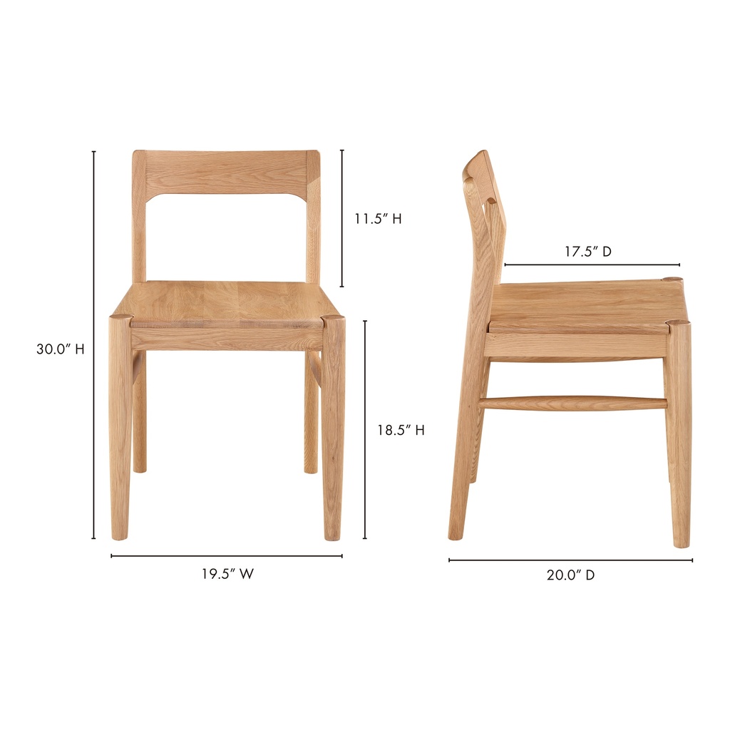 Owing Dining Chair Natural Oak - Set Of Two - 12