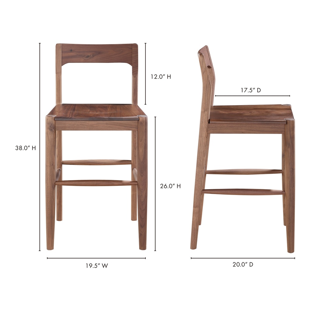 Owing Counter Stool Walnut Brown - 8