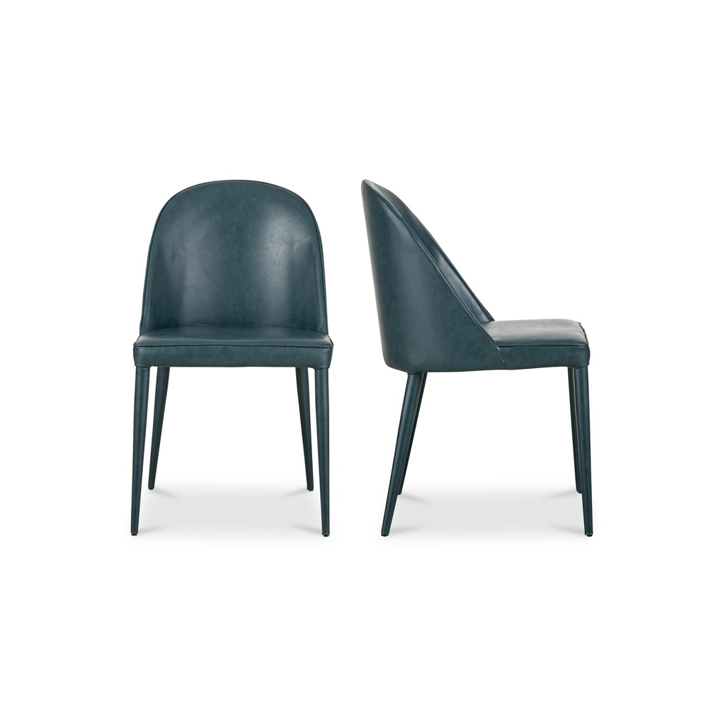Burton Dining Chair Dark Teal Vegan Leather - Set Of Two - 1