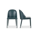 Burton Dining Chair Dark Teal Vegan Leather - Set Of Two - 1