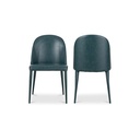 Burton Dining Chair Dark Teal Vegan Leather - Set Of Two - 2