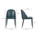 Burton Dining Chair Dark Teal Vegan Leather - Set Of Two - 13