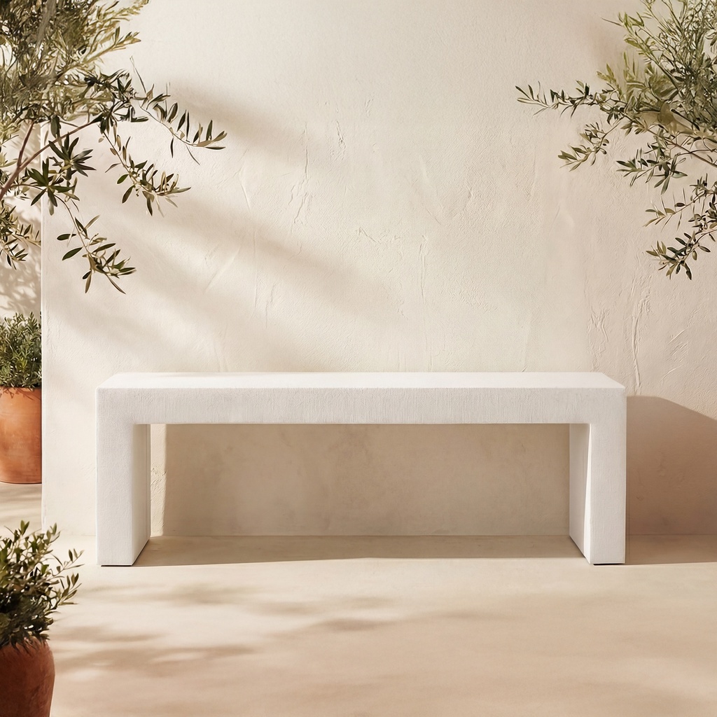 Lazarus Outdoor Bench White - 6