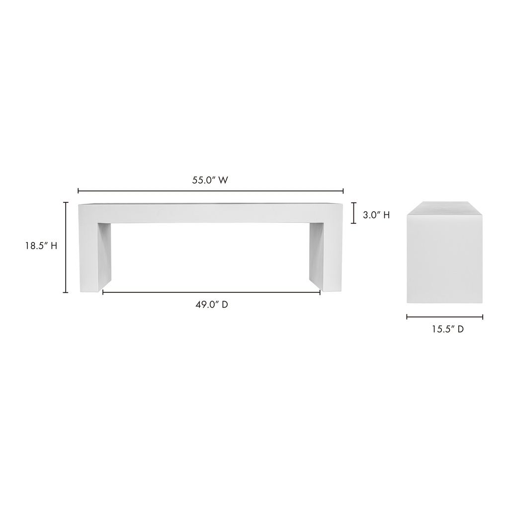 Lazarus Outdoor Bench White - 7