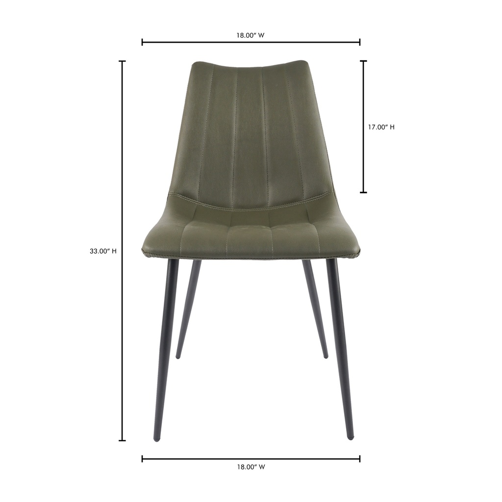 Alibi Dining Chair Dark Green - Set Of Two - 11