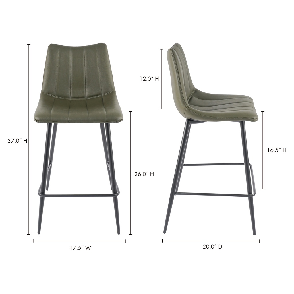 Alibi Counter Stool Dark Green - Set Of Two - 11