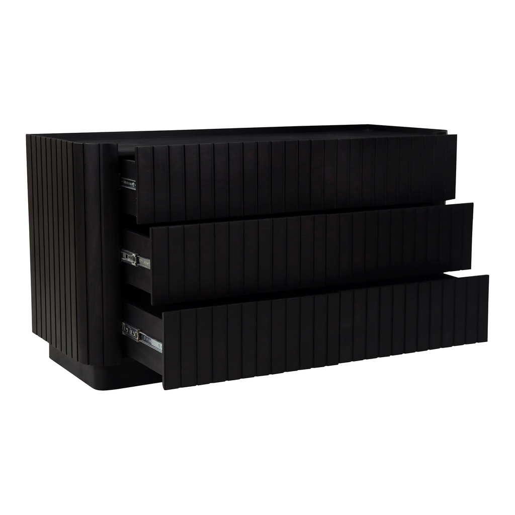 Povera 6 Drawer Dresser Black - 3