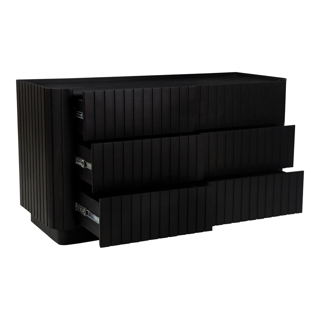 Povera 6 Drawer Dresser Black - 4
