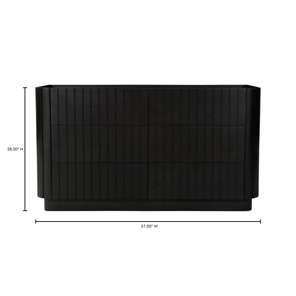 Povera 6 Drawer Dresser Black - 11