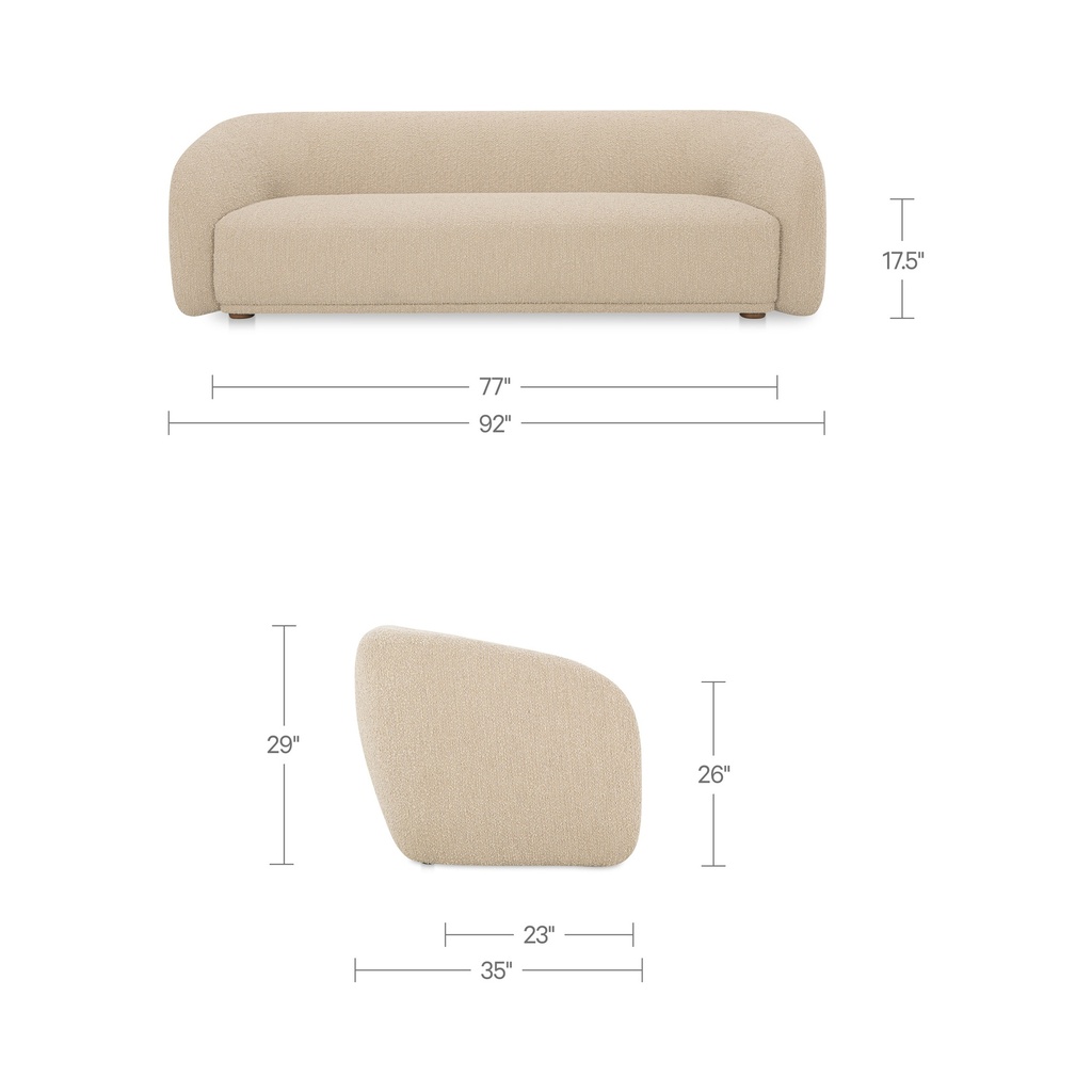 Faye Sofa Beige Boucle - 6