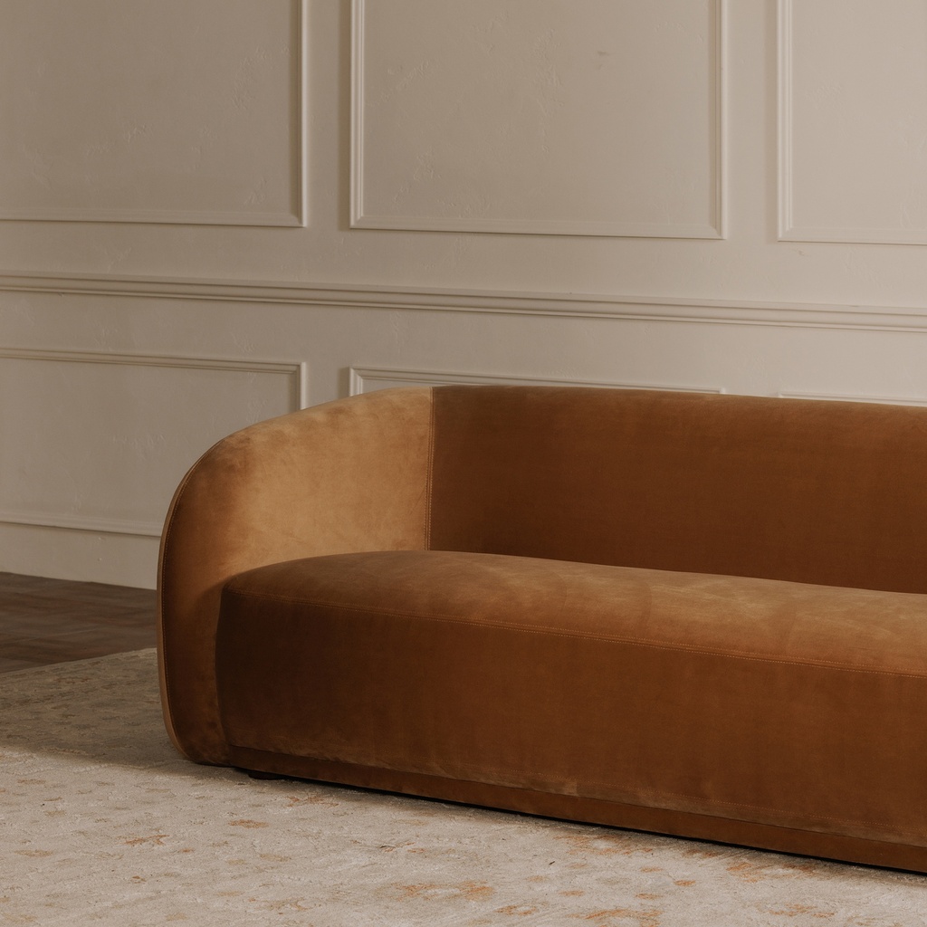 Faye Sofa Tan Faux Mohair - 6