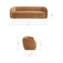 Faye Sofa Tan Faux Mohair - 8